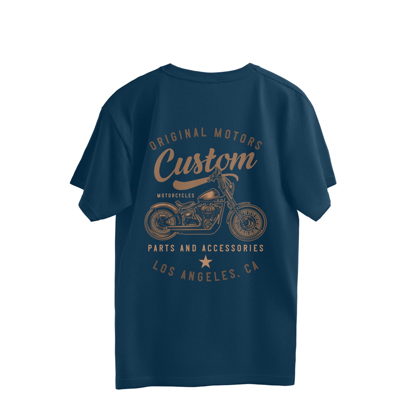 Custom Bobber - Motorcycle Parts retro Graphic (Back Printed) - Oversize Tee