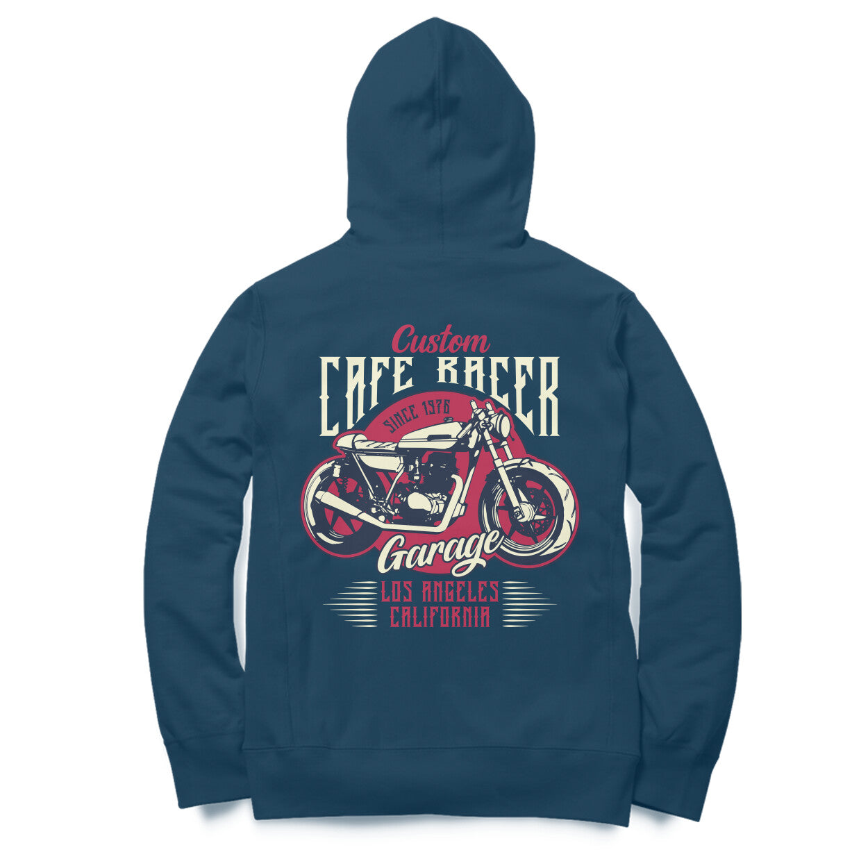 Retro-inspired "Cafe Racer Garage LA California" Hoodie