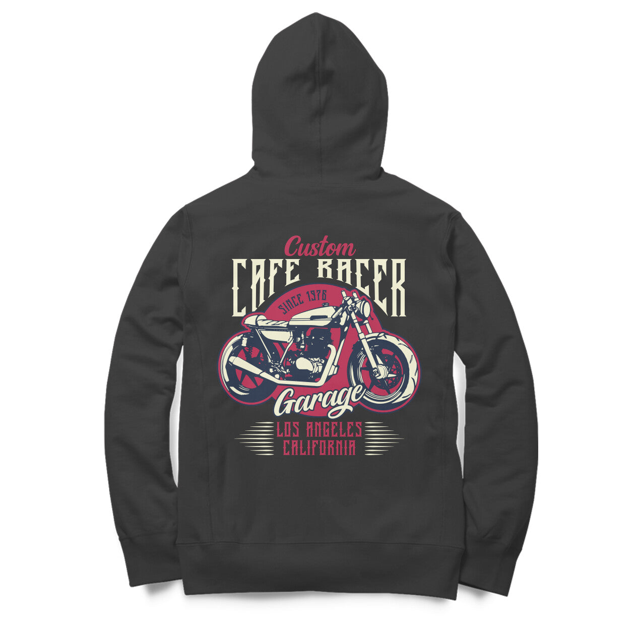 Retro-inspired "Cafe Racer Garage LA California" Hoodie