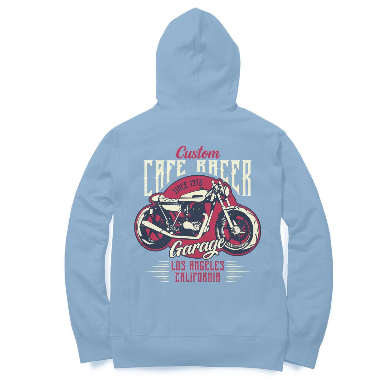 Retro-inspired "Cafe Racer Garage LA California" Hoodie