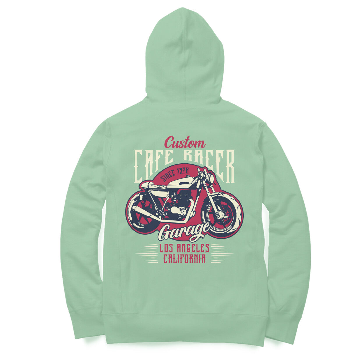 Retro-inspired "Cafe Racer Garage LA California" Hoodie