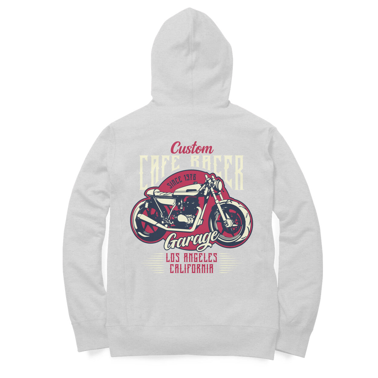 Retro-inspired "Cafe Racer Garage LA California" Hoodie