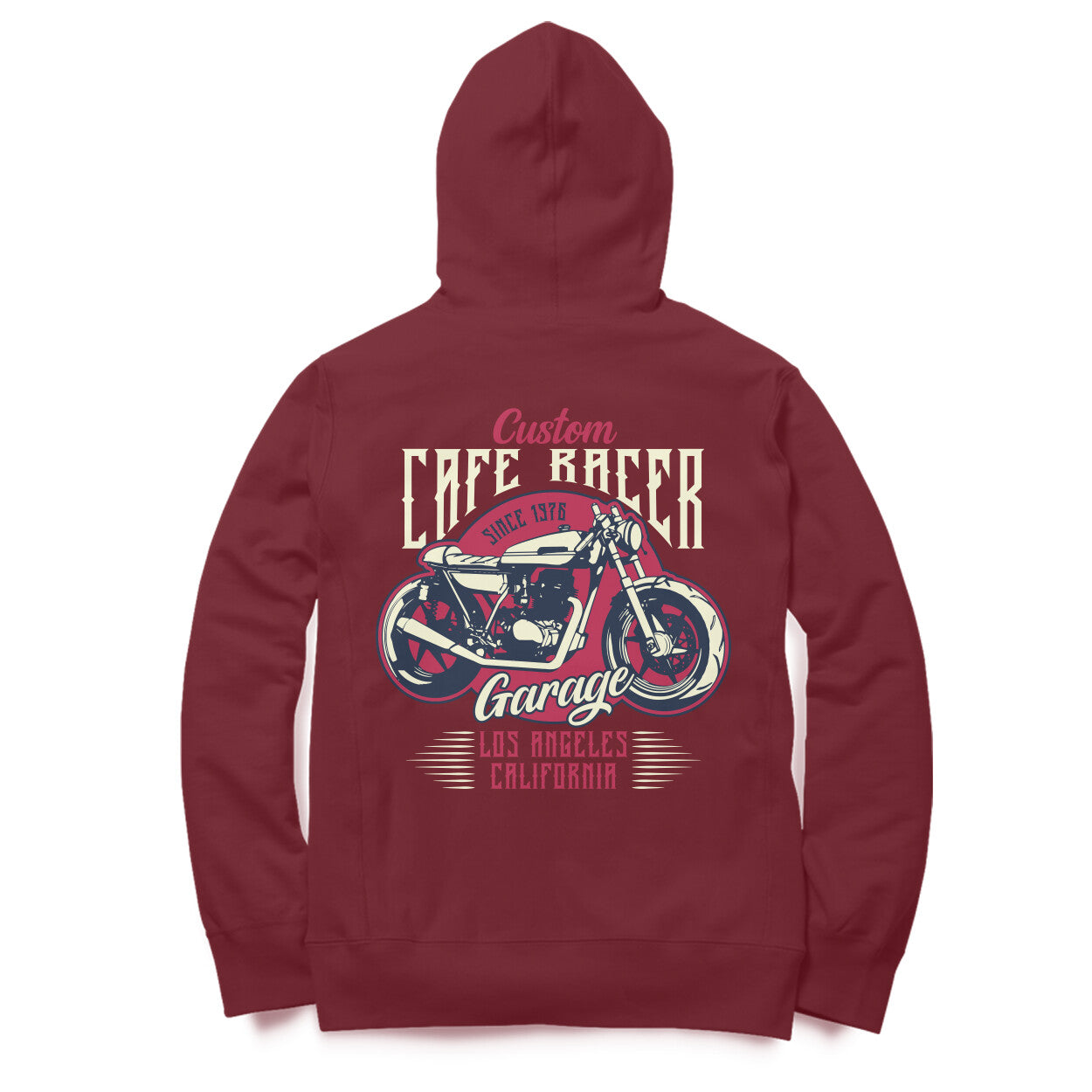 Retro-inspired "Cafe Racer Garage LA California" Hoodie