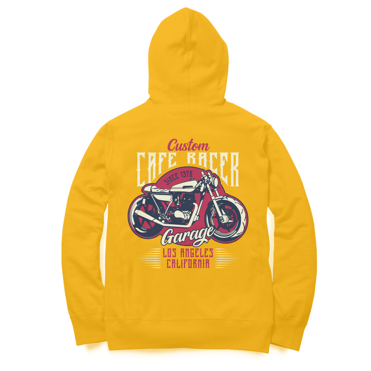 Retro-inspired "Cafe Racer Garage LA California" Hoodie