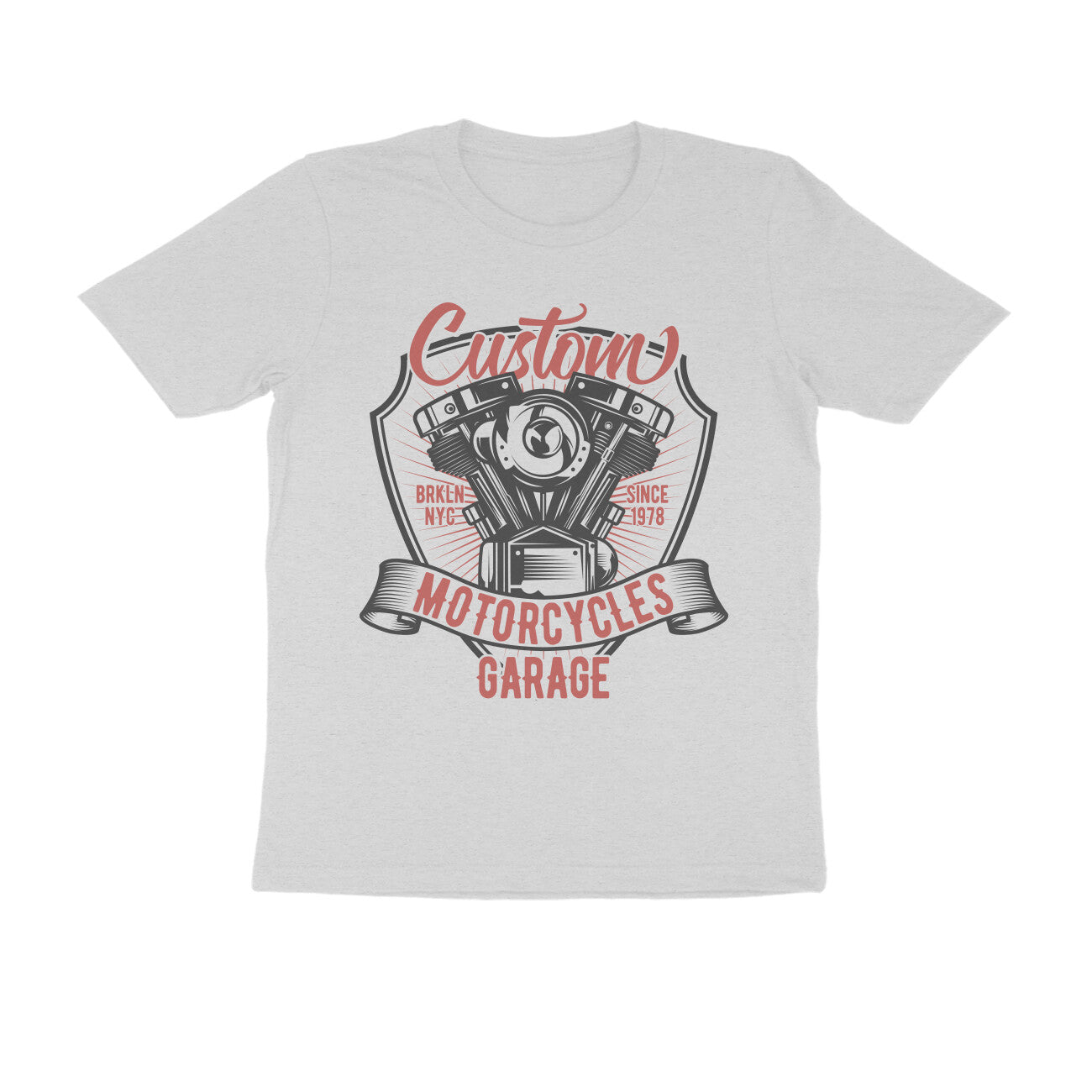Custom Motorcycles Garage - Engine Block art - T-Shirt
