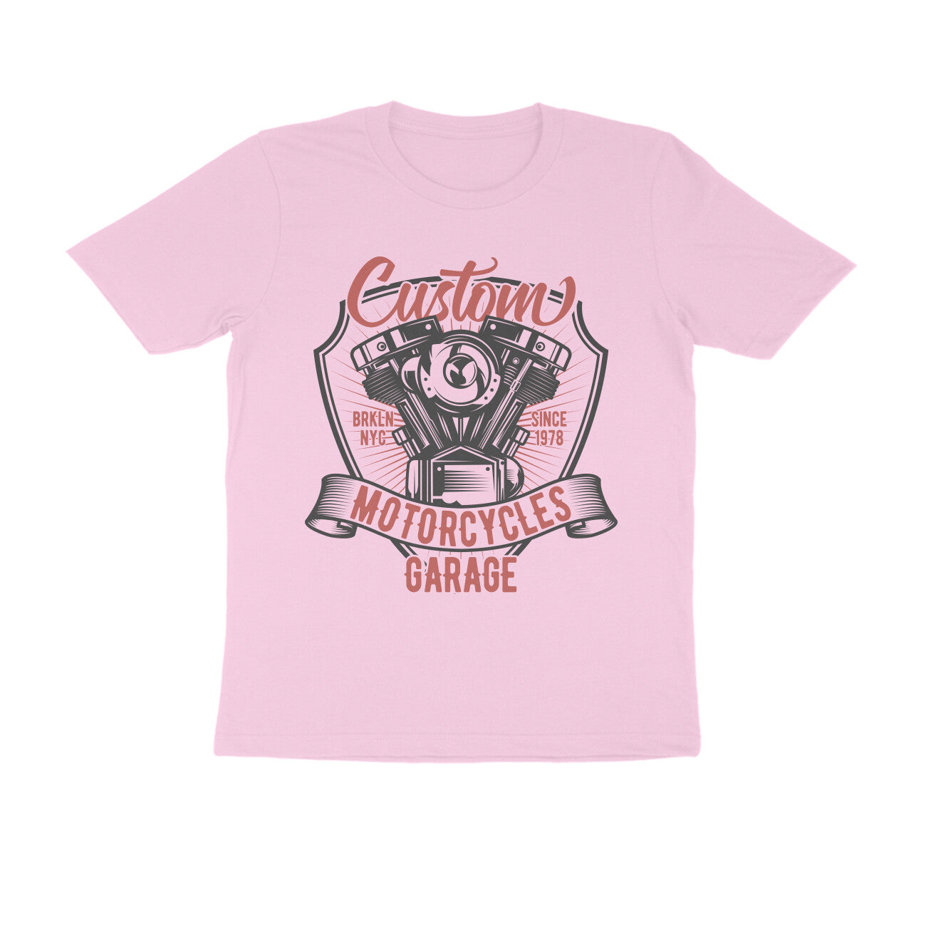 Custom Motorcycles Garage - Engine Block art - T-Shirt