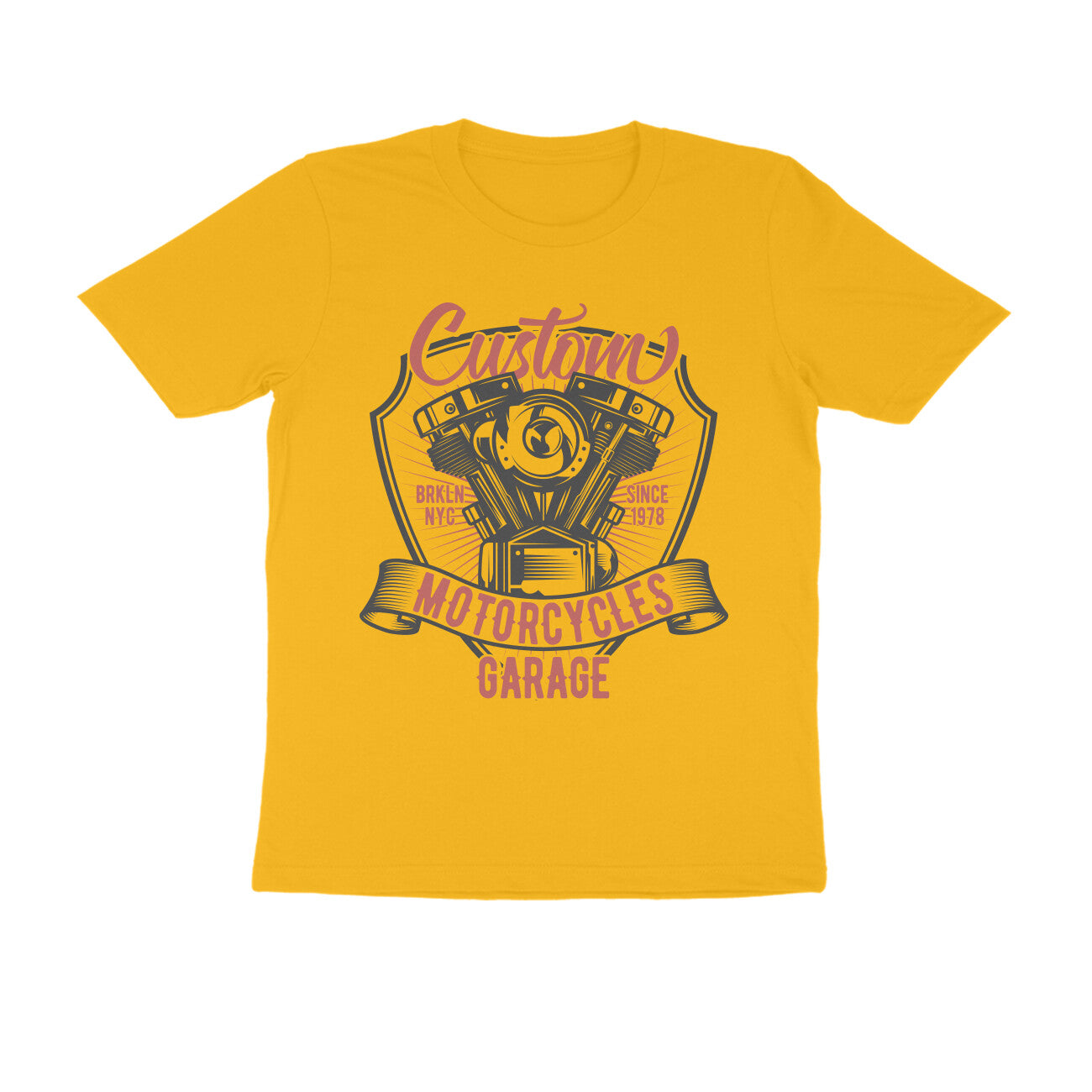 Custom Motorcycles Garage - Engine Block art - T-Shirt