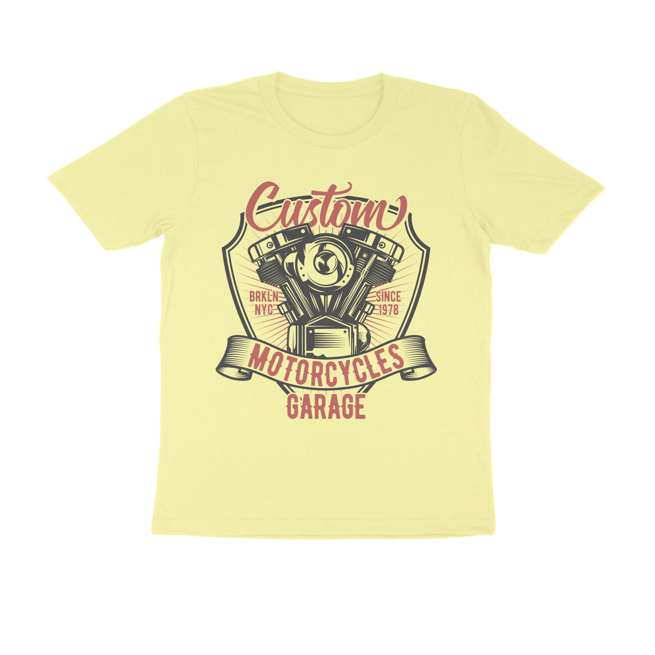 Custom Motorcycles Garage - Engine Block art - T-Shirt
