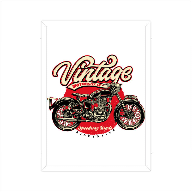 Vintage Motorcycle Ride to Live Graphic Poster