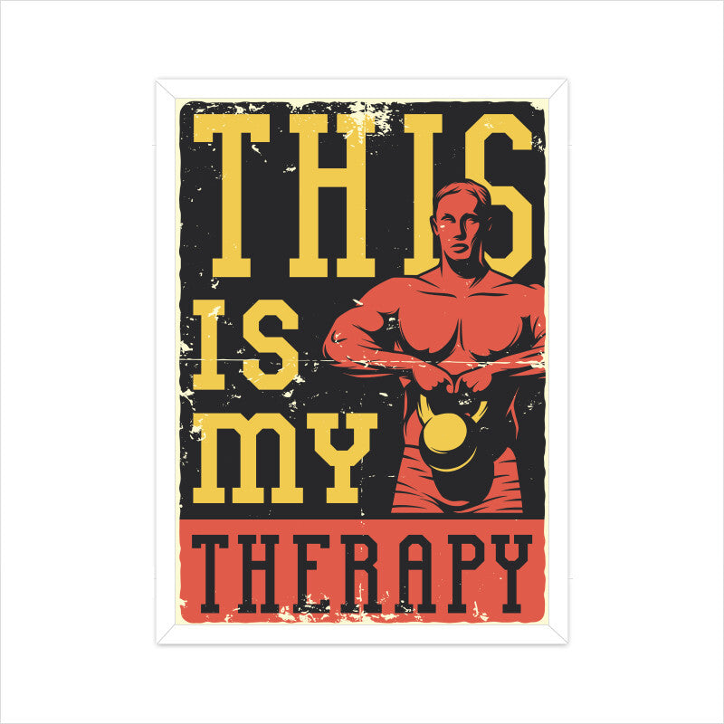 This is my therapy - Kettlebell workout vintage graphic poster