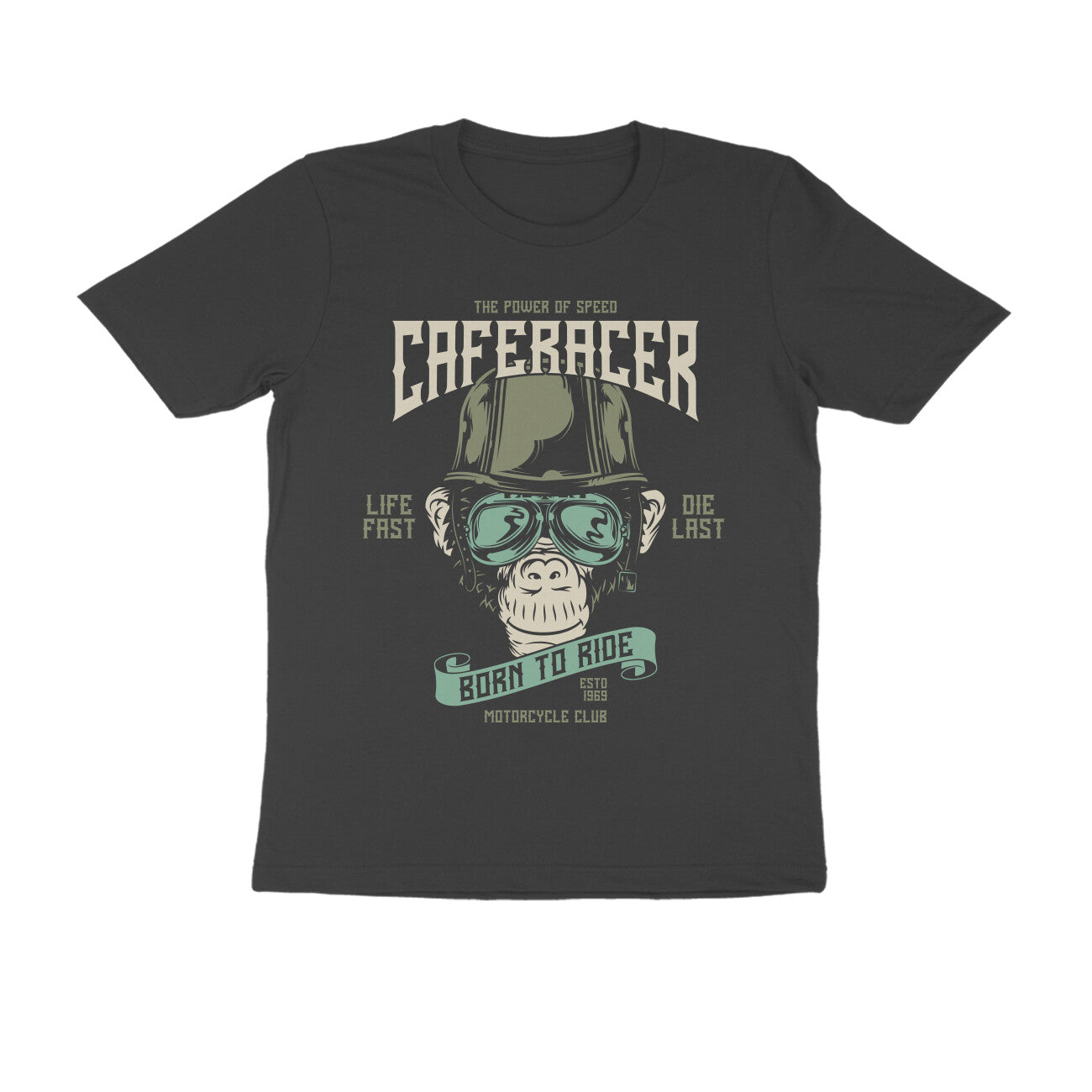Cafe Racer Live Fast Die Last Born to Ride motorcycle t-shirt