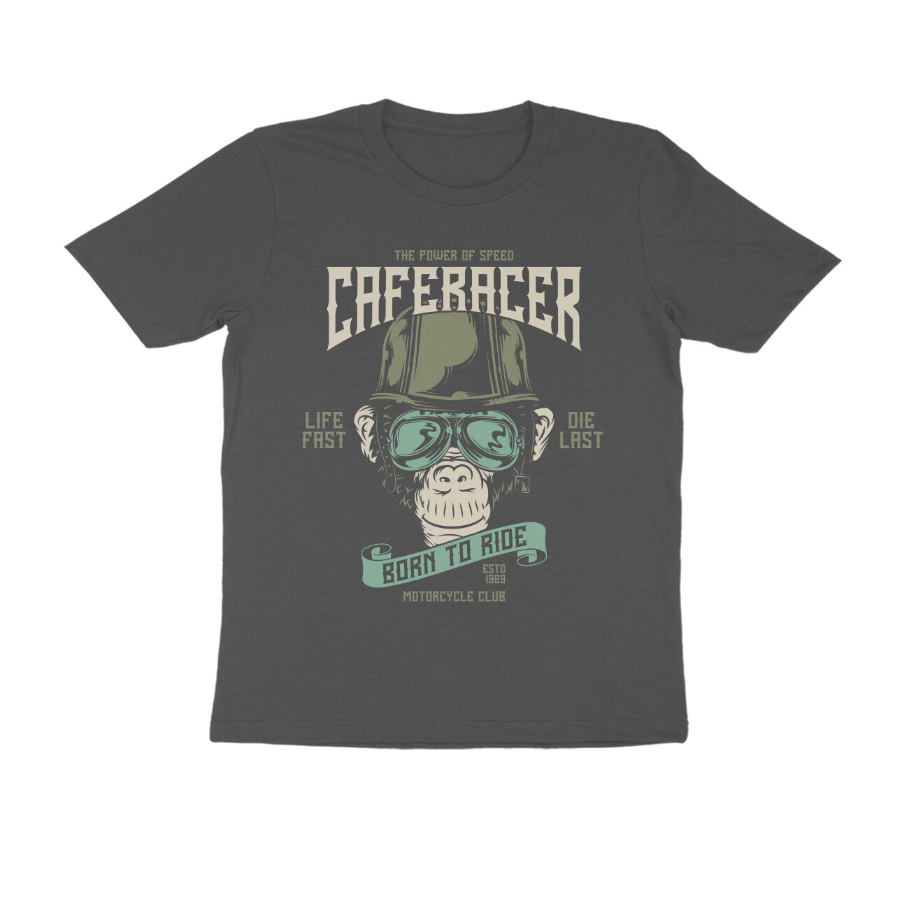 Cafe Racer Live Fast Die Last Born to Ride motorcycle t-shirt