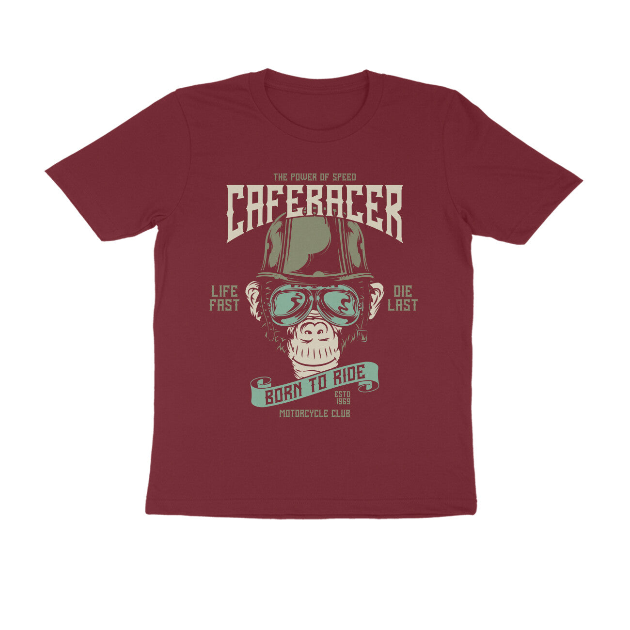 Cafe Racer Live Fast Die Last Born to Ride motorcycle t-shirt