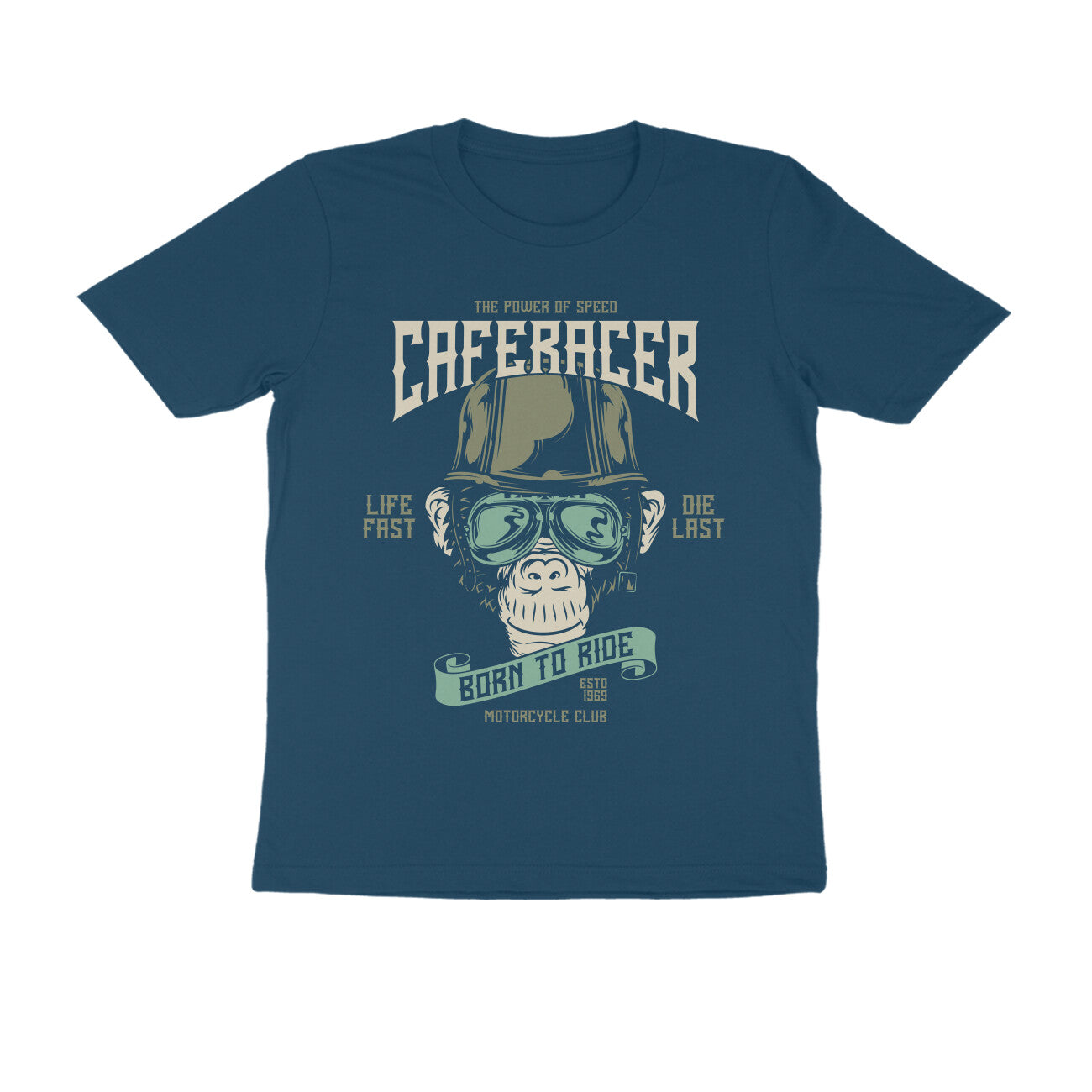Cafe Racer Live Fast Die Last Born to Ride motorcycle t-shirt