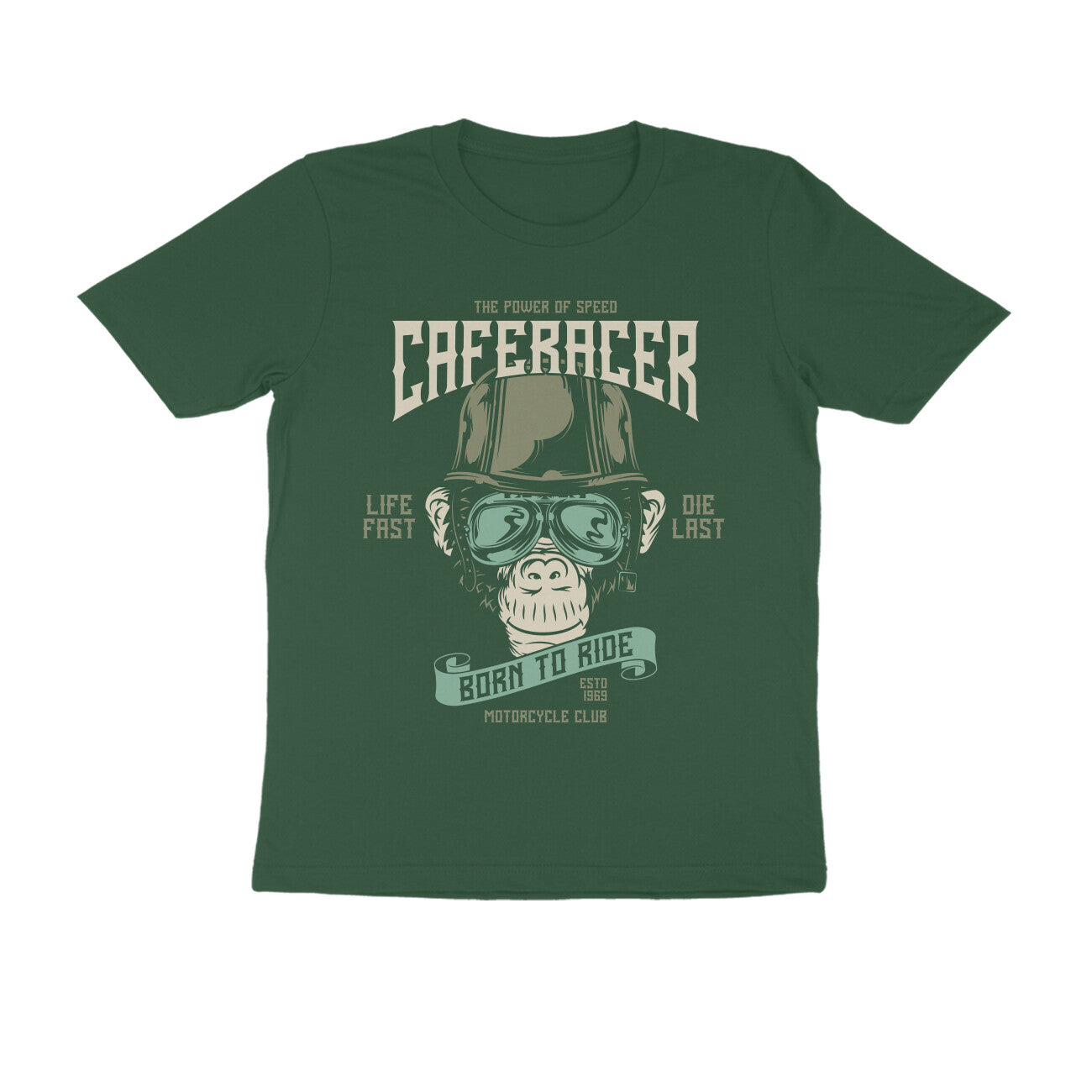 Cafe Racer Live Fast Die Last Born to Ride motorcycle t-shirt