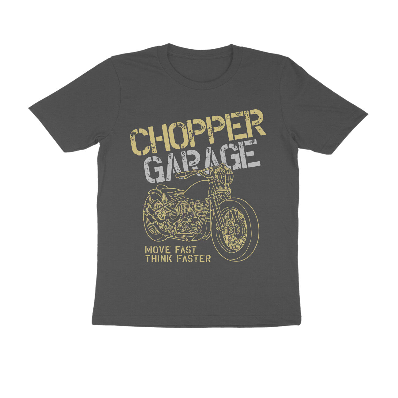 Chopper Garage Move Fast Think Faster Graphic Biker T-Shirt