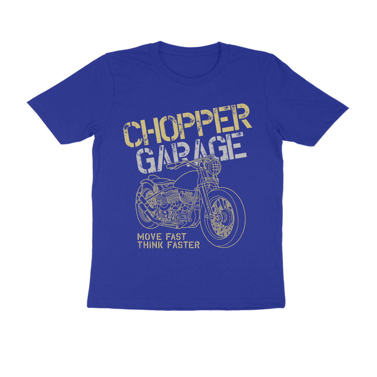 Chopper Garage Move Fast Think Faster Graphic Biker T-Shirt