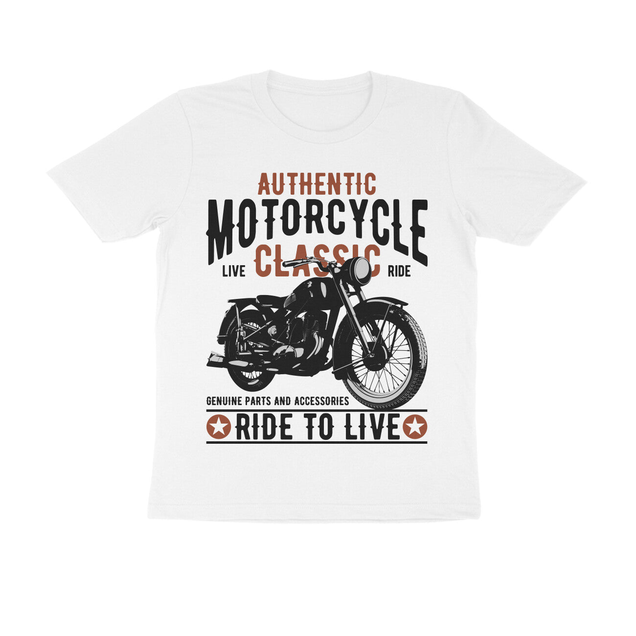 Authentic Classic Motorcycle - Ride to Live T-Shirt