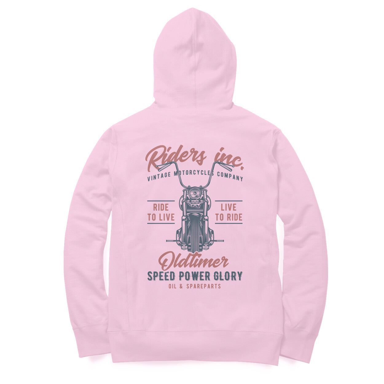 'Riders Inc. Ride to Live - Live to Ride - Oldtimer' - (Back printed) Hoodie