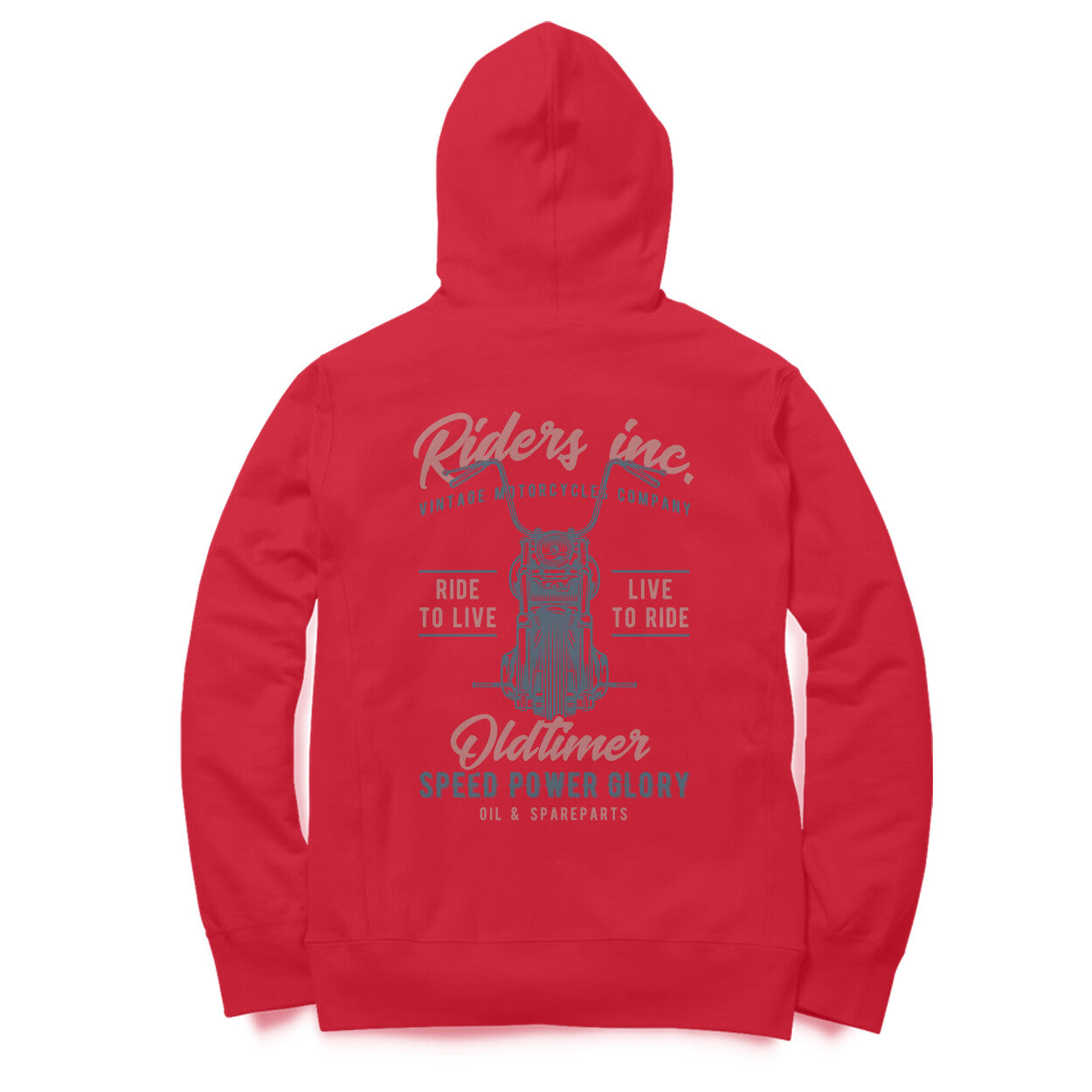 'Riders Inc. Ride to Live - Live to Ride - Oldtimer' - (Back printed) Hoodie