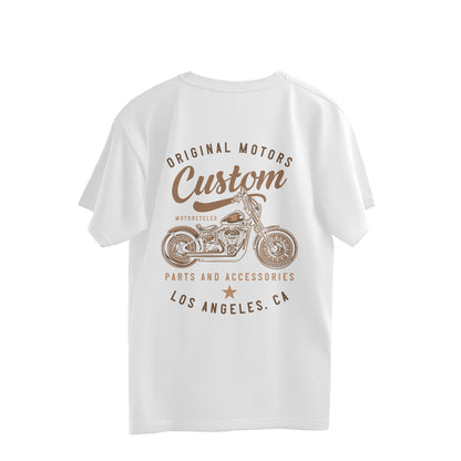 Custom Bobber - Motorcycle Parts retro Graphic (Back Printed) - Oversize Tee