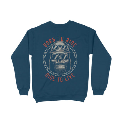 "In Wheels We Trust: Classic Motorcycles - Born to Ride, Ride to Live" Sweatshirt