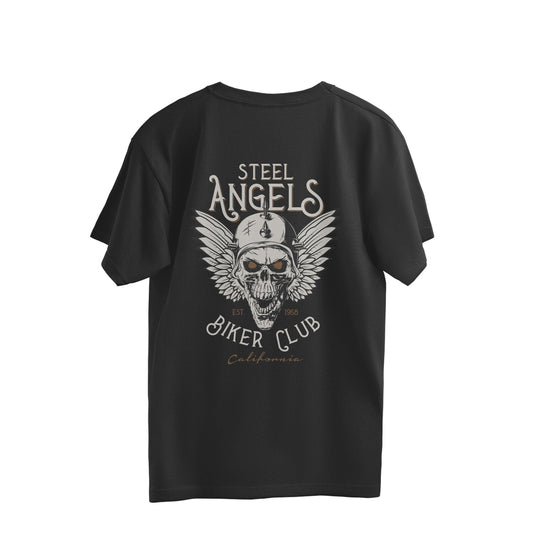 Steel Angels Biker Club - (Back Printed) Oversized T-Shirt