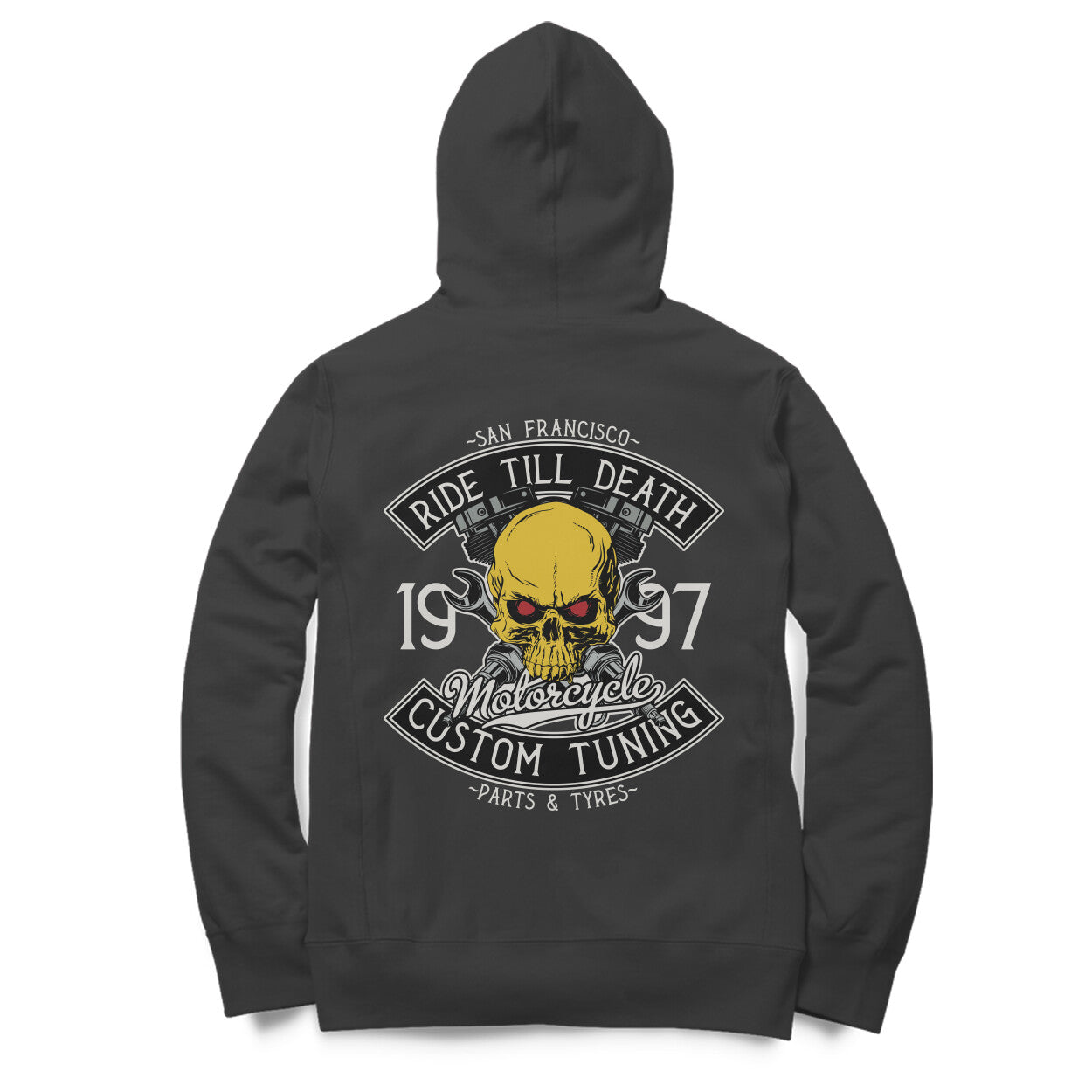 Ride Till Death Custom Tuning Motorcycles Hoodie Bobber Society