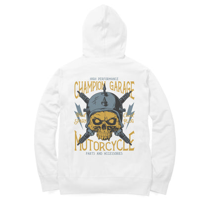 Champion Garage - Grunge skull rider art Hoodie