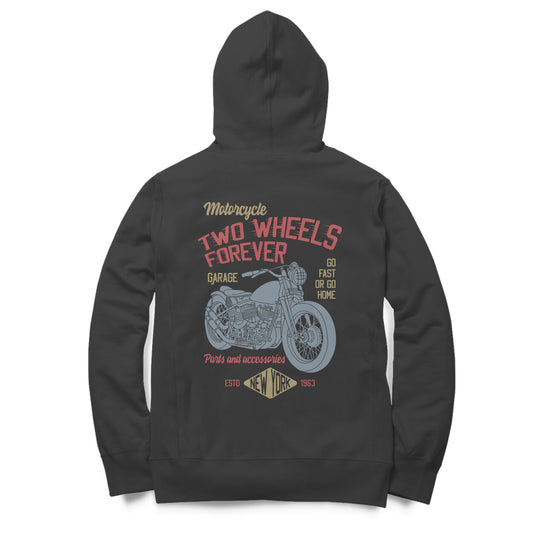 Retro Motorcycle Two Wheels forever - Hoodie