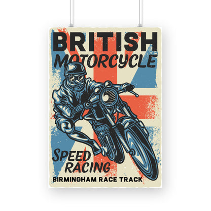 British Motorcycle Speed Racing Birmingham Poster