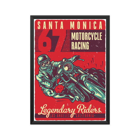 Vintage Santa Monica Motorcycle Racing 67' Poster