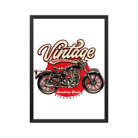 Vintage Motorcycle Ride to Live Graphic Poster
