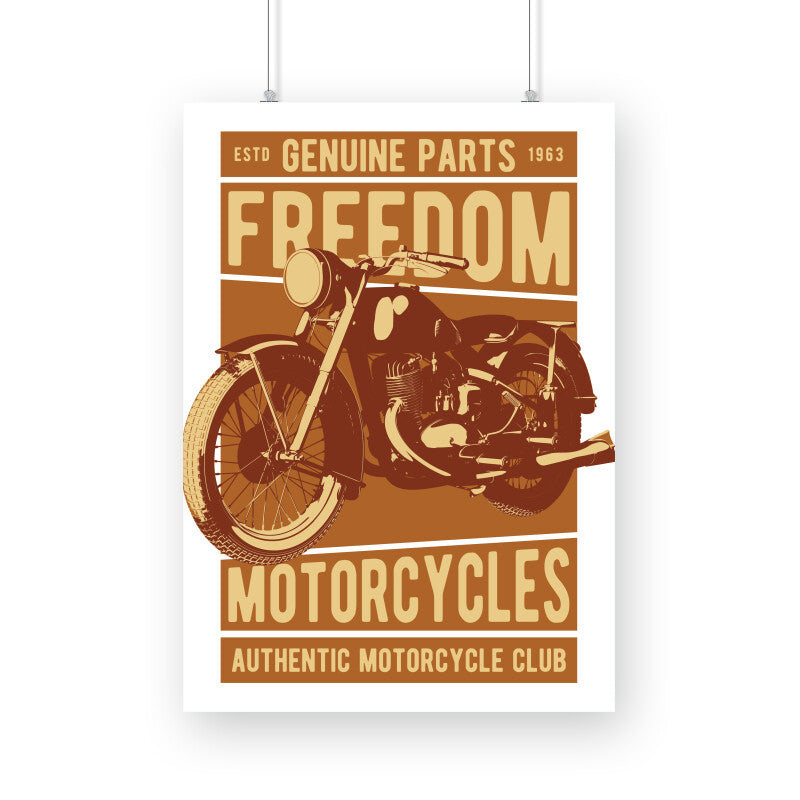 Freedom motorcycles club - Retro Poster 60's club