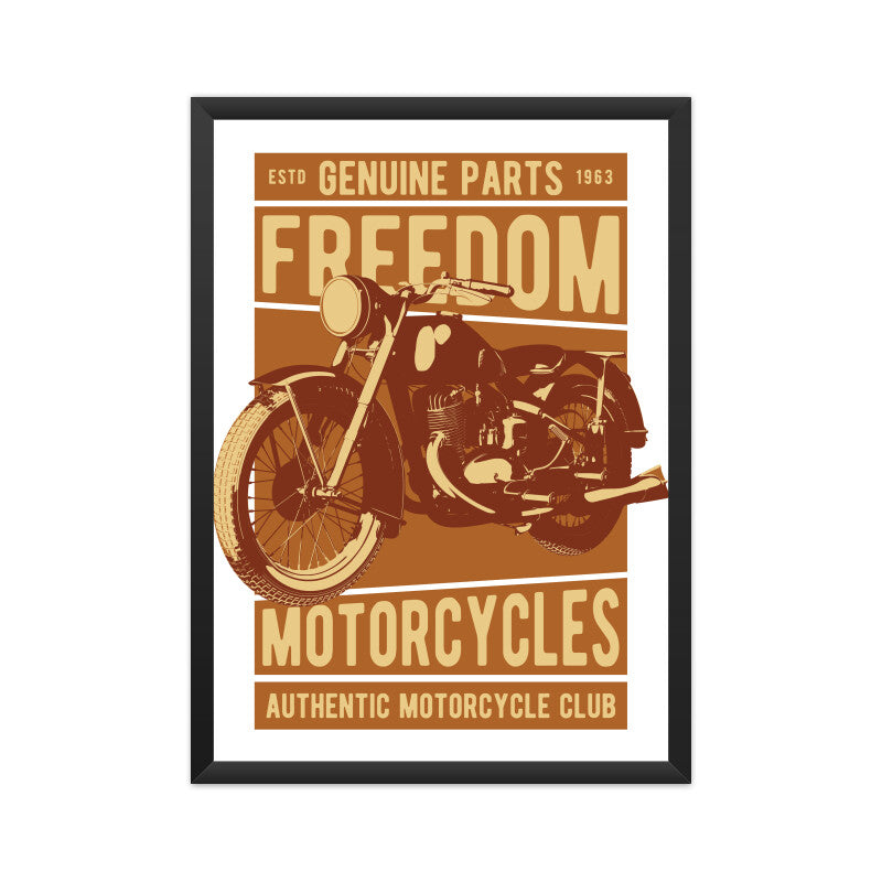 Freedom motorcycles club - Retro Poster 60's club