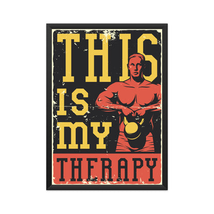 This is my therapy - Kettlebell workout vintage graphic poster