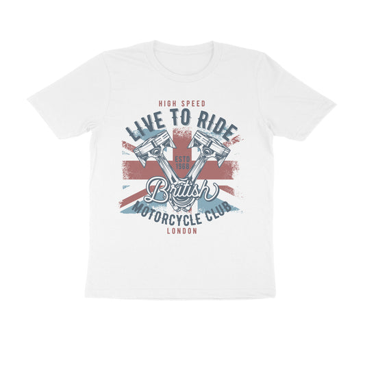 Live to Ride Brit Flag Pistons Art Motorcycle T-Shirt