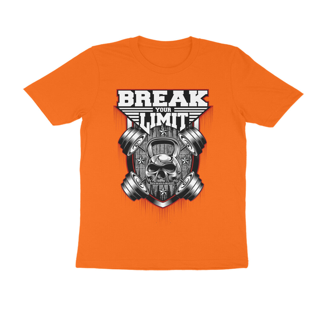 "Break your Limit" - Barbells Kettlebell Skull - Fitness Motivational T-Shirt