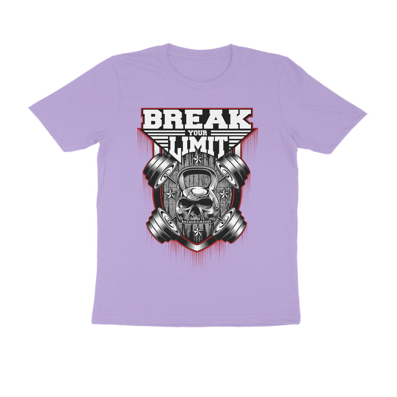 "Break your Limit" - Barbells Kettlebell Skull - Fitness Motivational T-Shirt