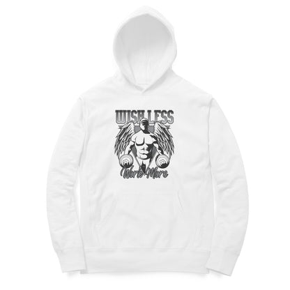 Wish Less Work More - Oversized Hoodie for Golden Era Bodybuilding Fans