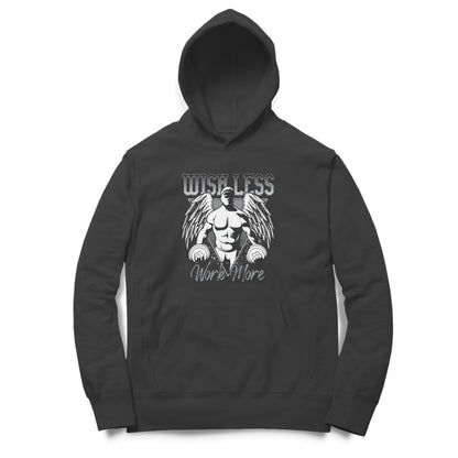 Wish Less Work More - Oversized Hoodie for Golden Era Bodybuilding Fans