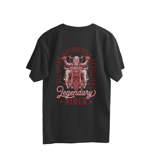 Motorcycle Rebellion Legendary Rider (Back Print) - Oversize Tee - Bobber Society