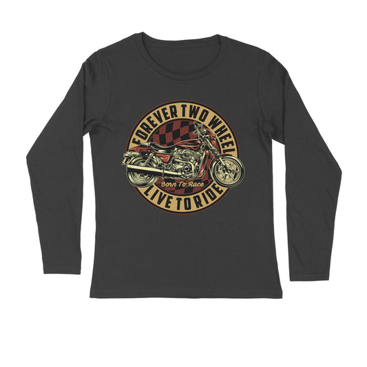 Live to RIDE - Front and back printed long sleeve crew neck T-Shirt